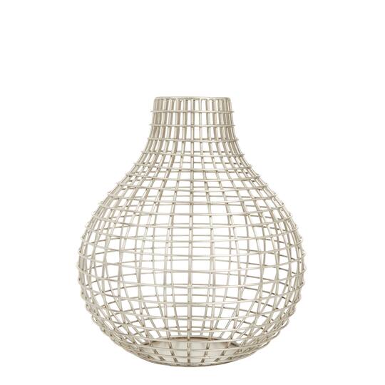 CosmoLiving by Cosmopolitan Silver Iron Modern Vase, 13" x 13" x 14"